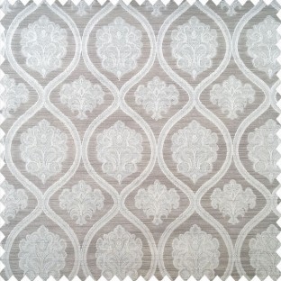 Grey and beige color traditional ogee designs damask pattern horizontal texture lines polyester main curtain
